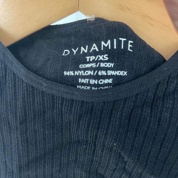 Dynamite Black Ribbed Top - Picture 2 of 2